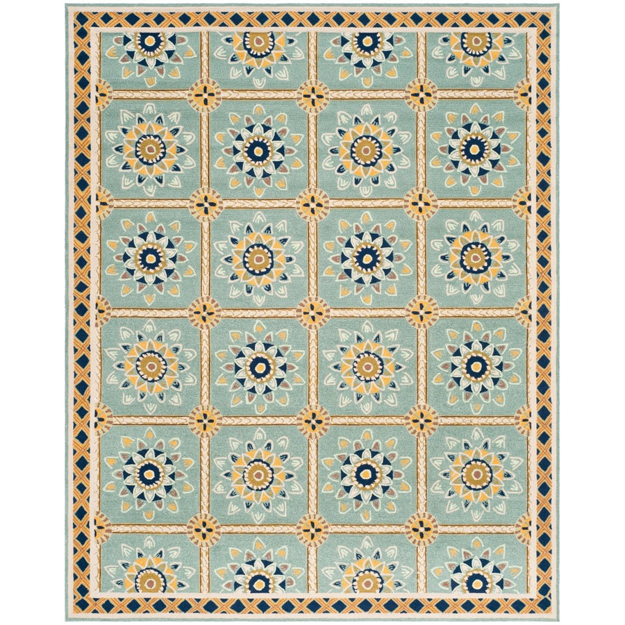 SAFAVIEH Easy Care EZC711B Light Blue / Dark Blue Rug Image 1