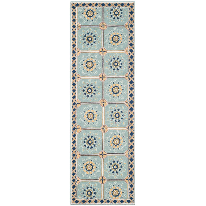 SAFAVIEH Easy Care EZC711B Light Blue / Dark Blue Rug Image 5