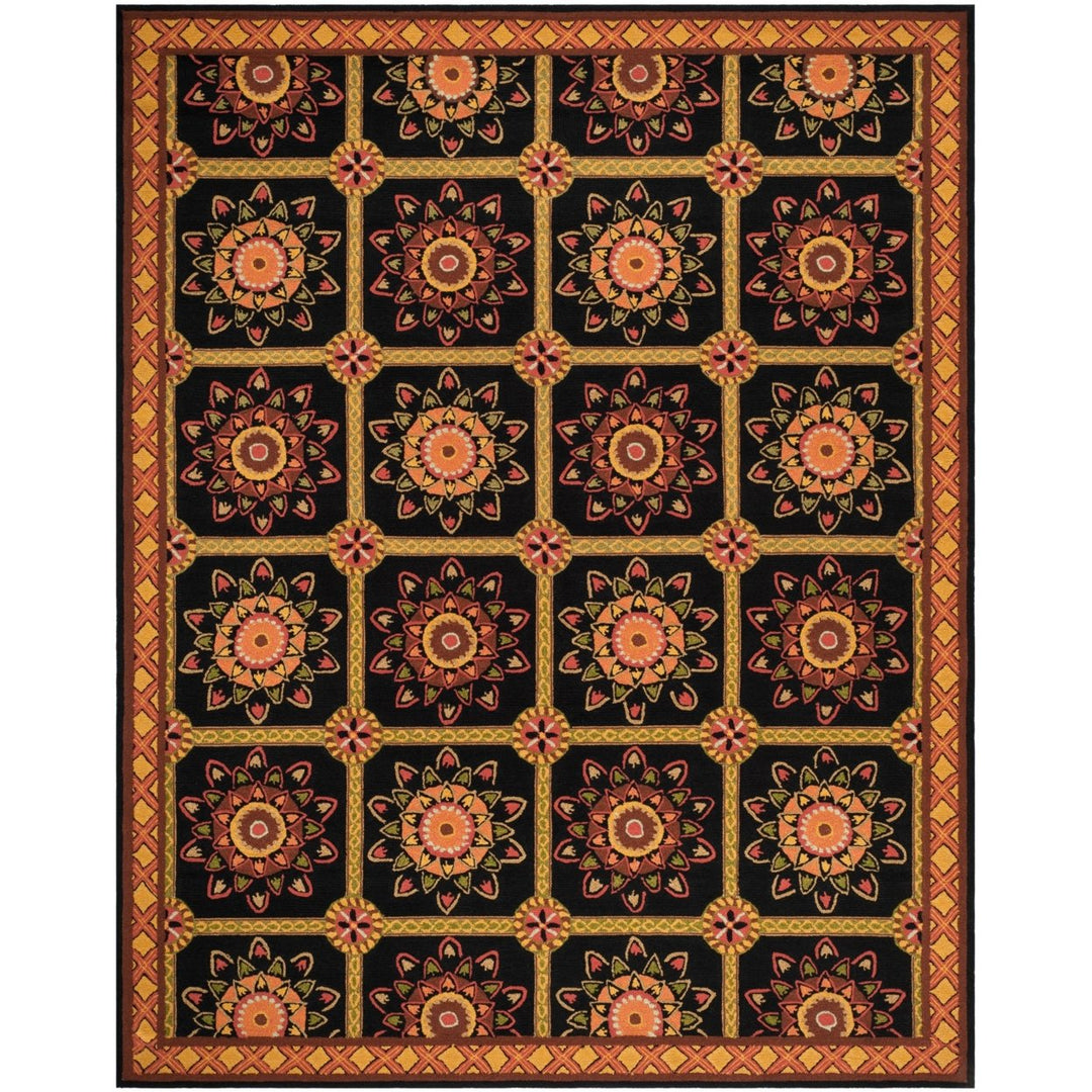 SAFAVIEH Easy Care EZC711C Black / Yellow Rug Image 1