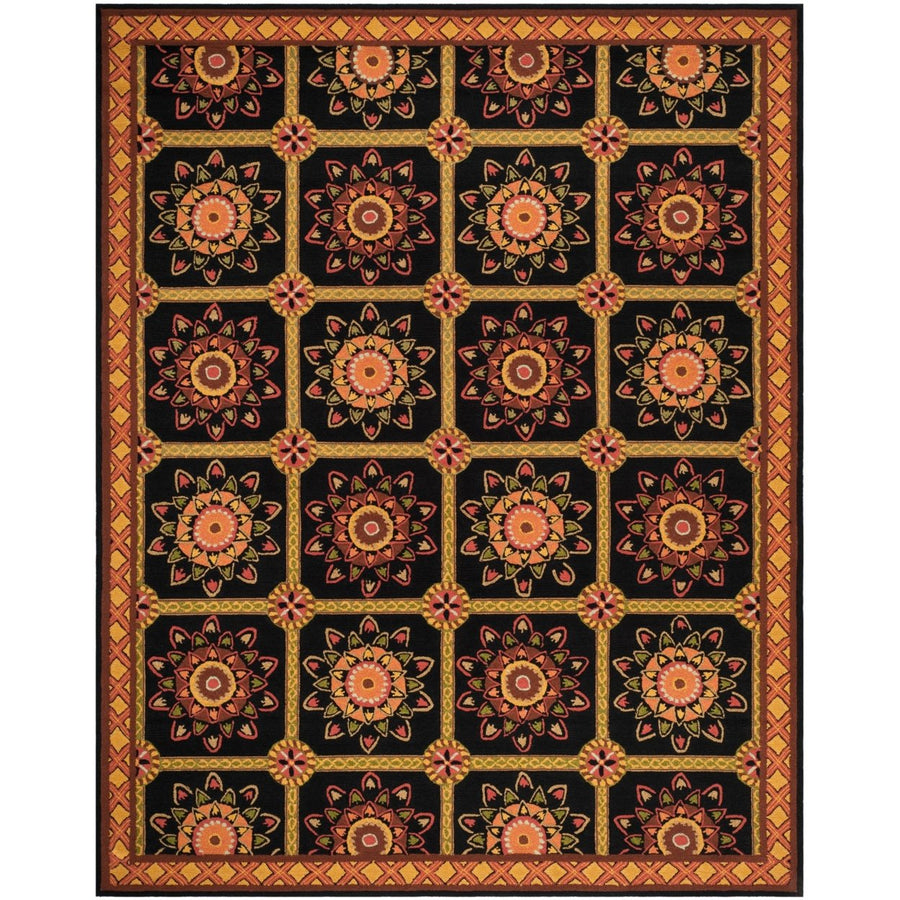 SAFAVIEH Easy Care EZC711C Black / Yellow Rug Image 1