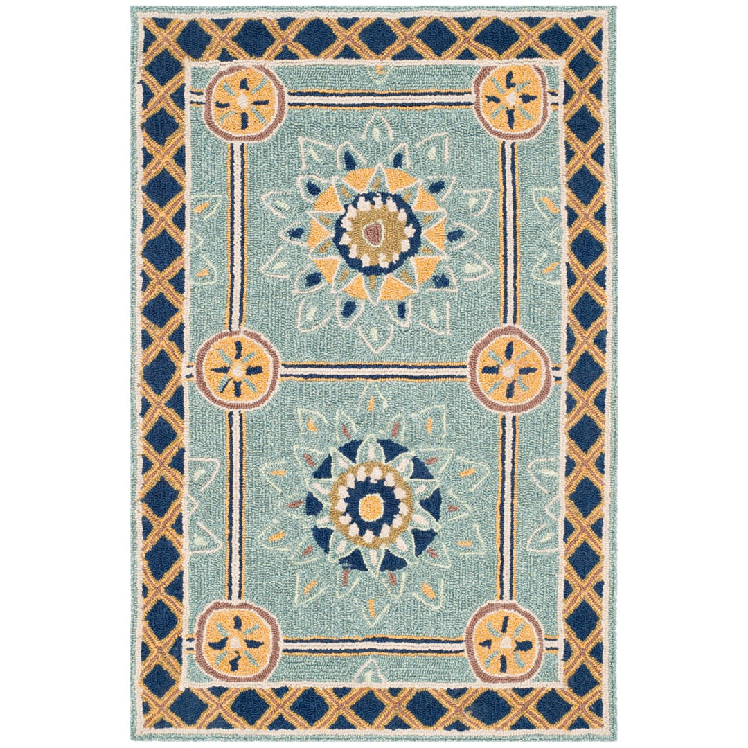 SAFAVIEH Easy Care EZC711B Light Blue / Dark Blue Rug Image 7