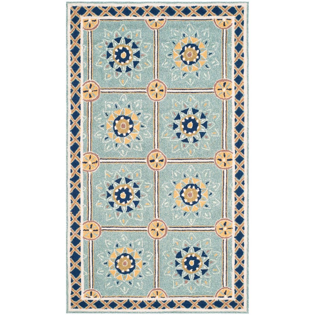 SAFAVIEH Easy Care EZC711B Light Blue / Dark Blue Rug Image 8