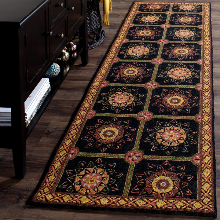 SAFAVIEH Easy Care EZC711C Black / Yellow Rug Image 3