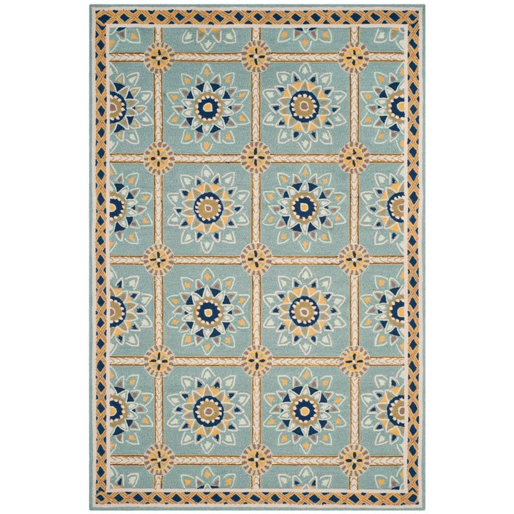 SAFAVIEH Easy Care EZC711B Light Blue / Dark Blue Rug Image 9