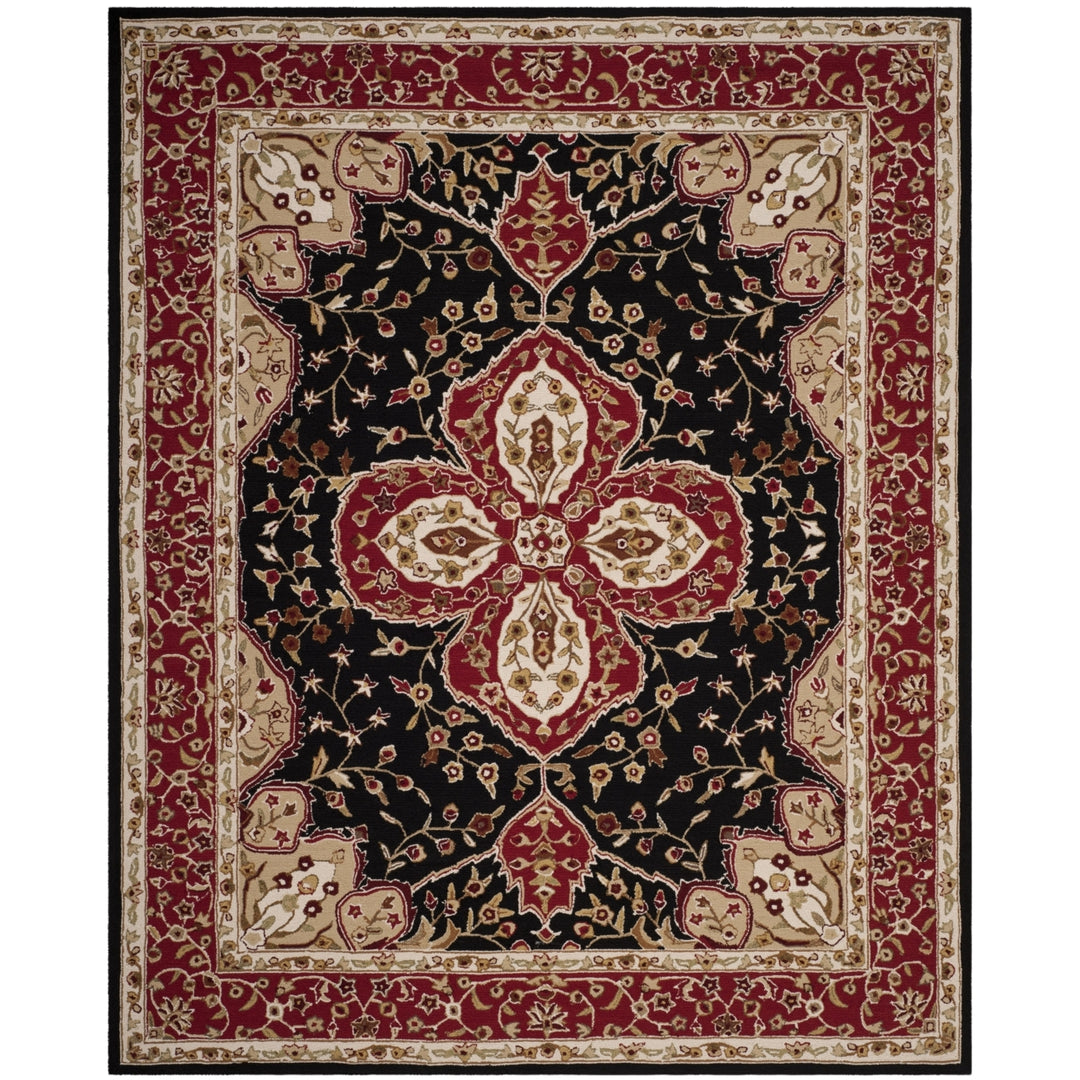 SAFAVIEH Easy Care EZC718B Black / Red Rug Image 1