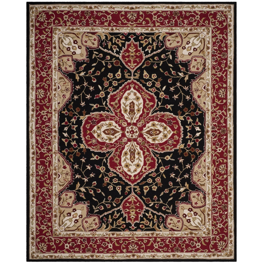 SAFAVIEH Easy Care EZC718B Black / Red Rug Image 1