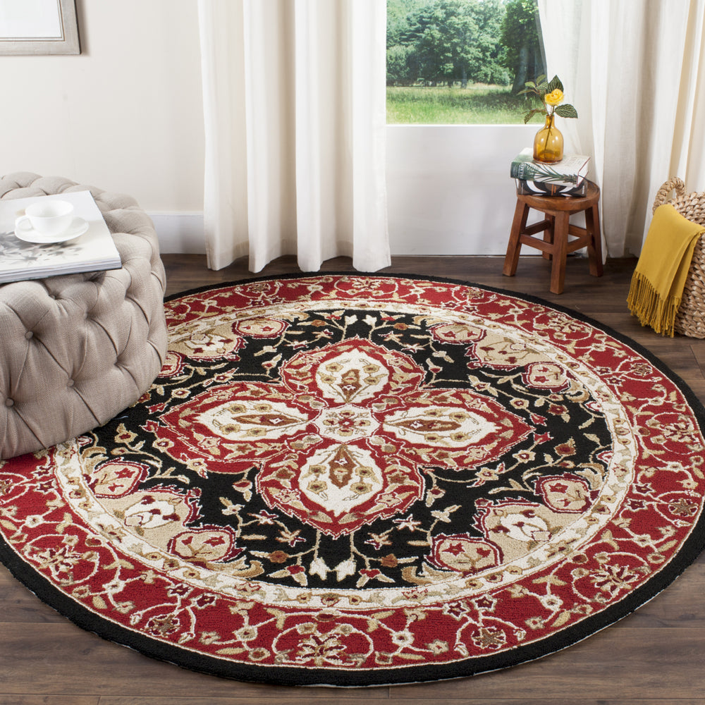 SAFAVIEH Easy Care EZC718B Black / Red Rug Image 2