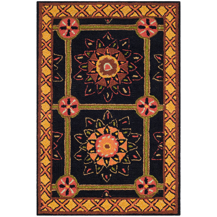 SAFAVIEH Easy Care EZC711C Black / Yellow Rug Image 7