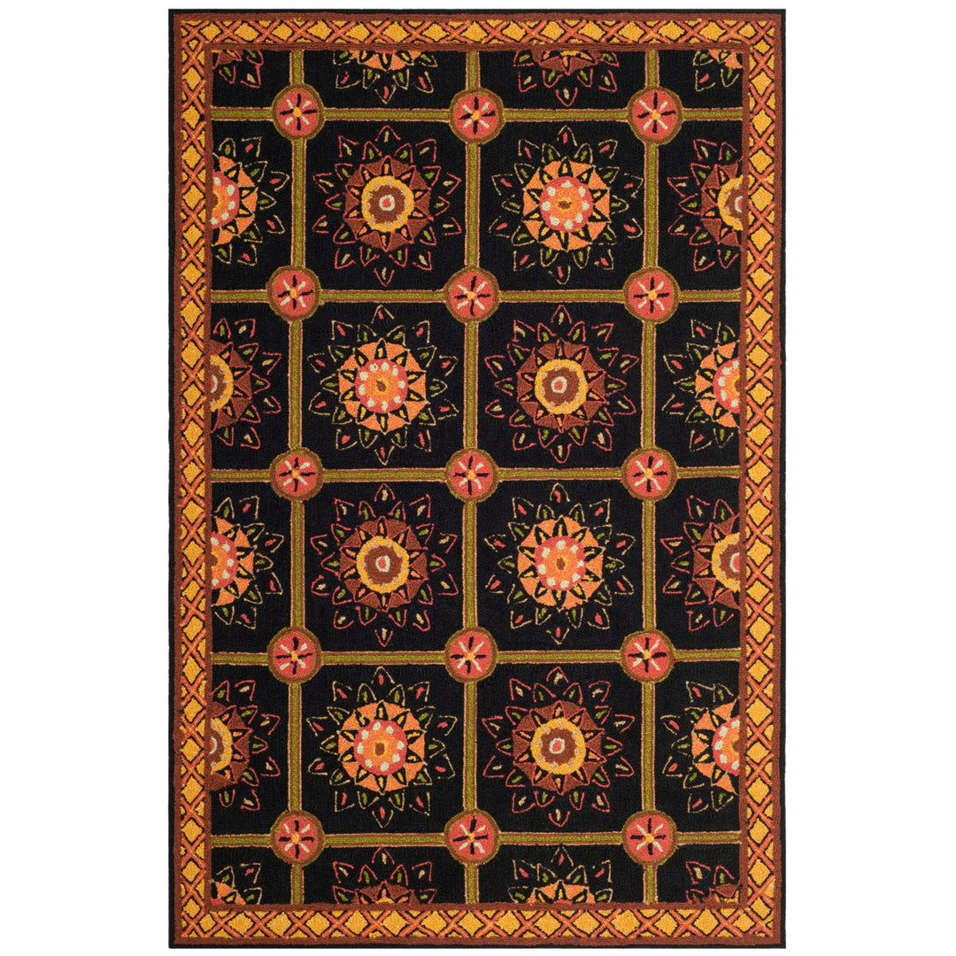 SAFAVIEH Easy Care EZC711C Black / Yellow Rug Image 8