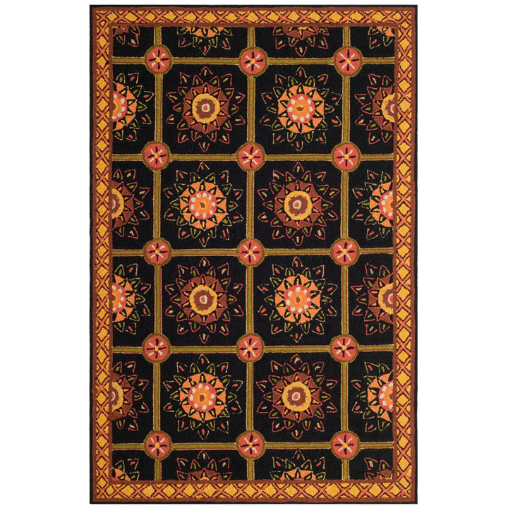 SAFAVIEH Easy Care EZC711C Black / Yellow Rug Image 8