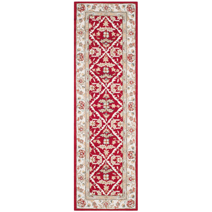 SAFAVIEH Easy Care EZC717A Red / Ivory Rug Image 1