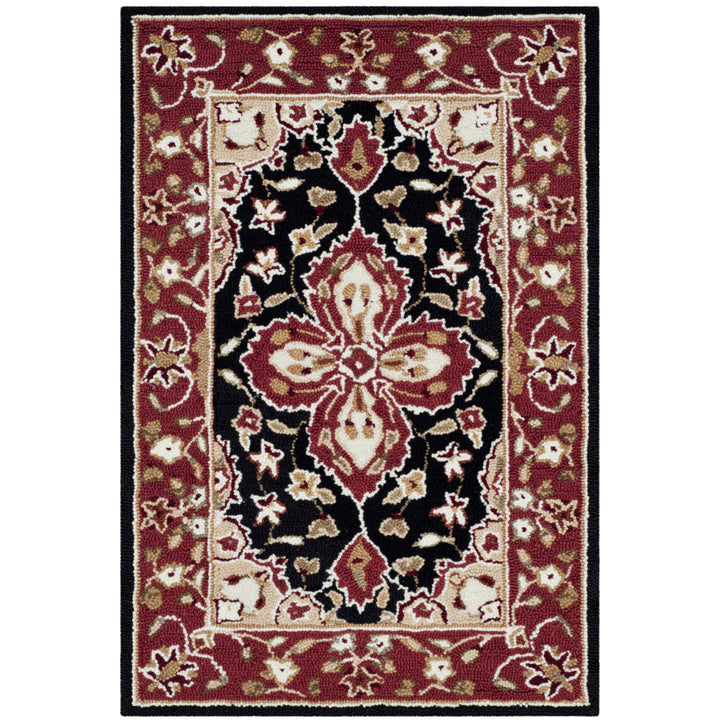 SAFAVIEH Easy Care EZC718B Black / Red Rug Image 7