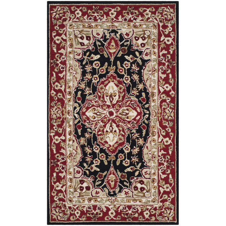 SAFAVIEH Easy Care EZC718B Black / Red Rug Image 8