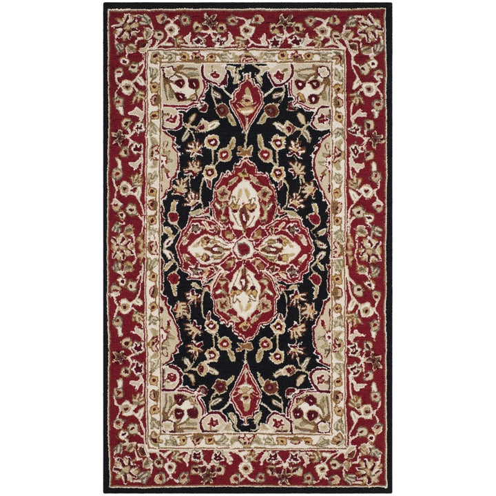 SAFAVIEH Easy Care EZC718B Black / Red Rug Image 1