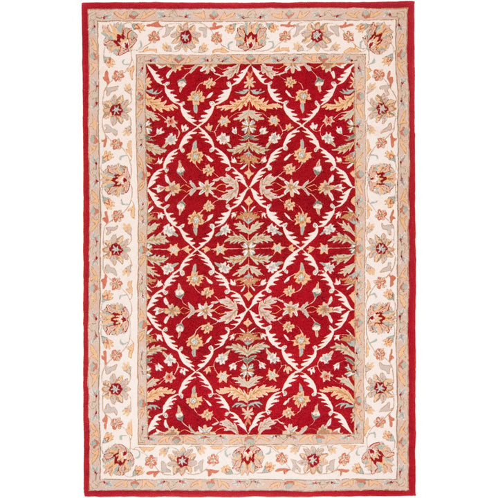 SAFAVIEH Easy Care EZC717A Red / Ivory Rug Image 1