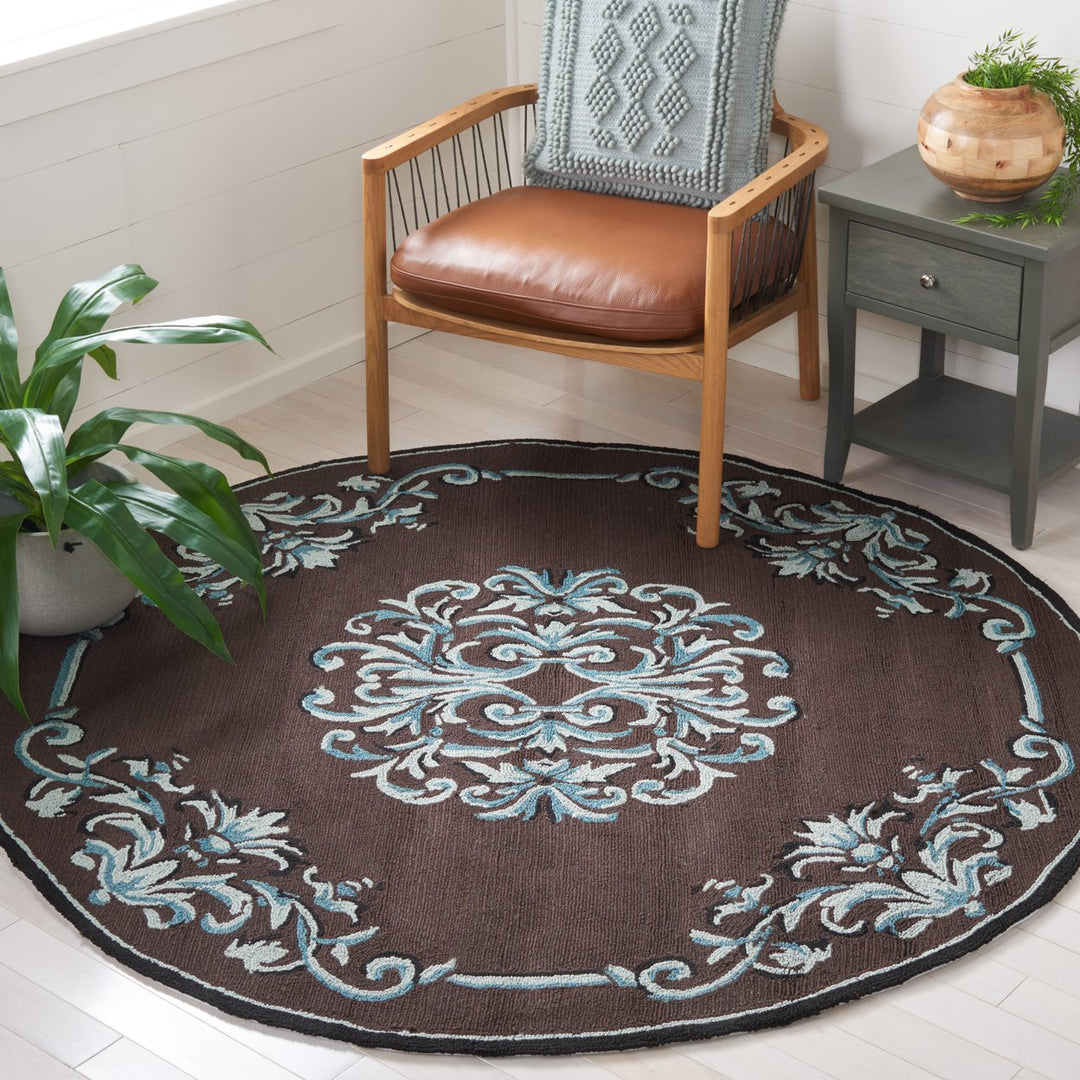 SAFAVIEH Easy Care EZC735D Chocolate / Multi Rug Image 2