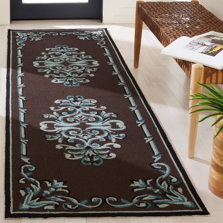 SAFAVIEH Easy Care EZC735D Chocolate / Multi Rug Image 3