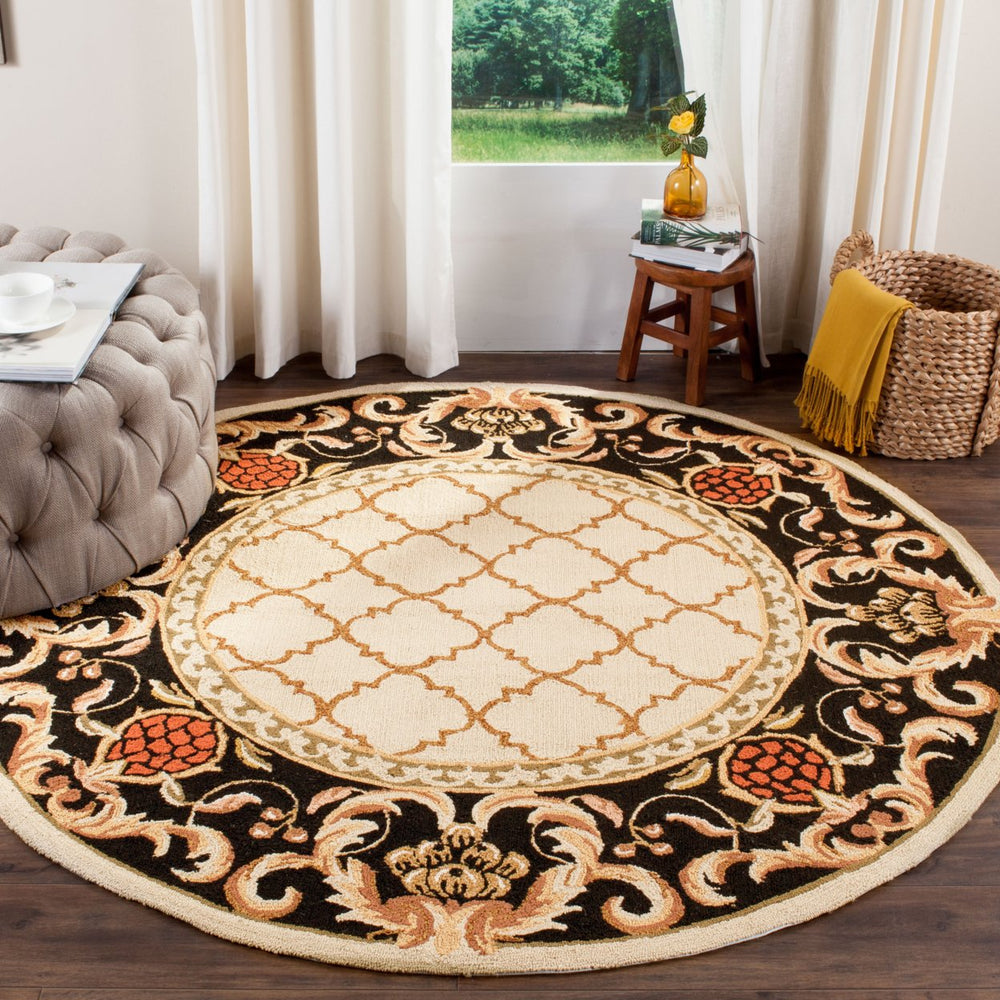 SAFAVIEH Easy Care EZC753A Ivory / Black Rug Image 2