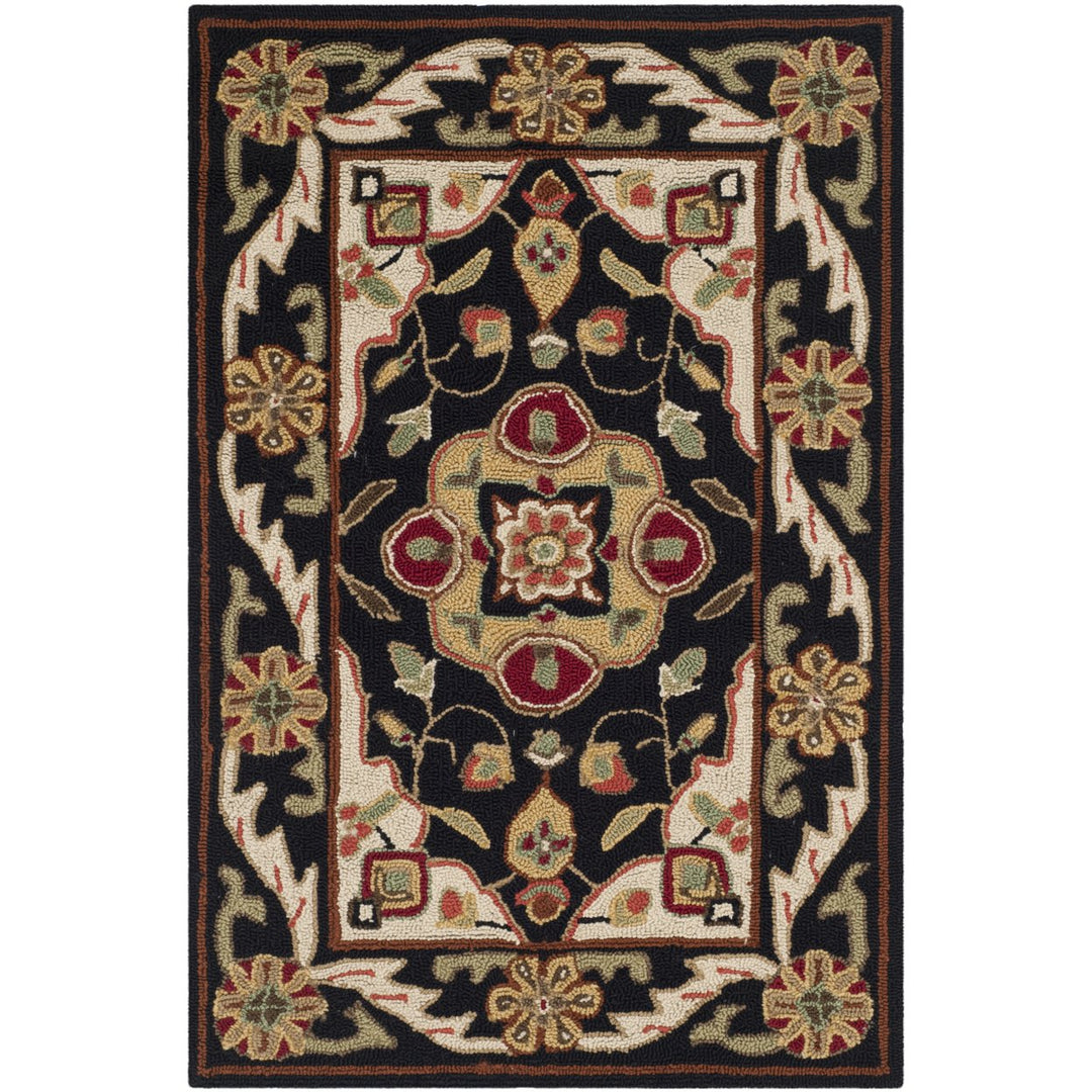 SAFAVIEH Easy Care EZC757E Black / Creme Rug Image 9