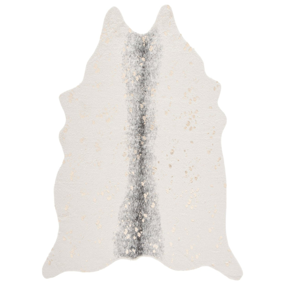 SAFAVIEH Faux Cow Hide FCH205B Beige / Grey Rug Image 2