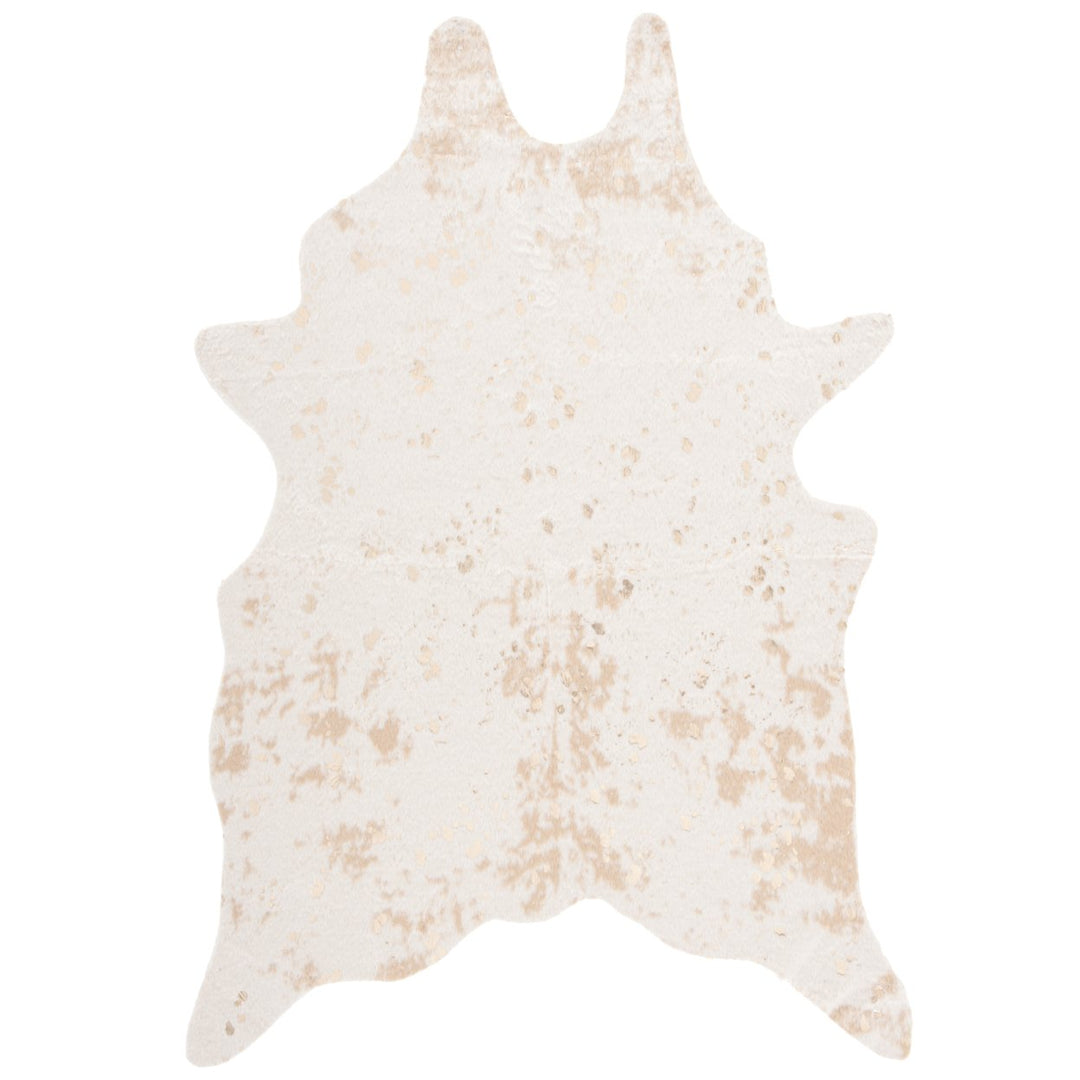 SAFAVIEH Faux Cow Hide FCH207D Beige / Gold Rug Image 1