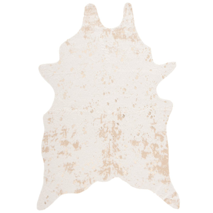 SAFAVIEH Faux Cow Hide FCH207D Beige / Gold Rug Image 1