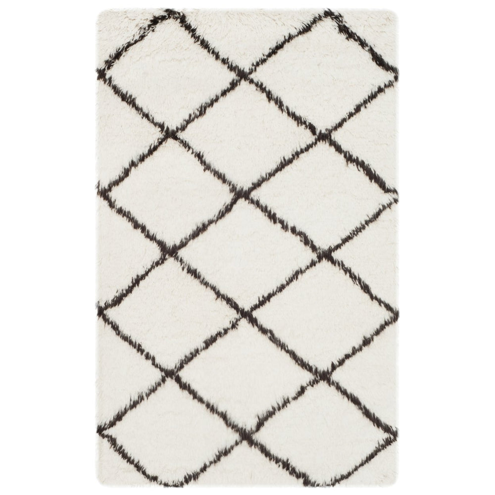 SAFAVIEH Flokati FLK155A Handmade Ivory / Brown Rug Image 2