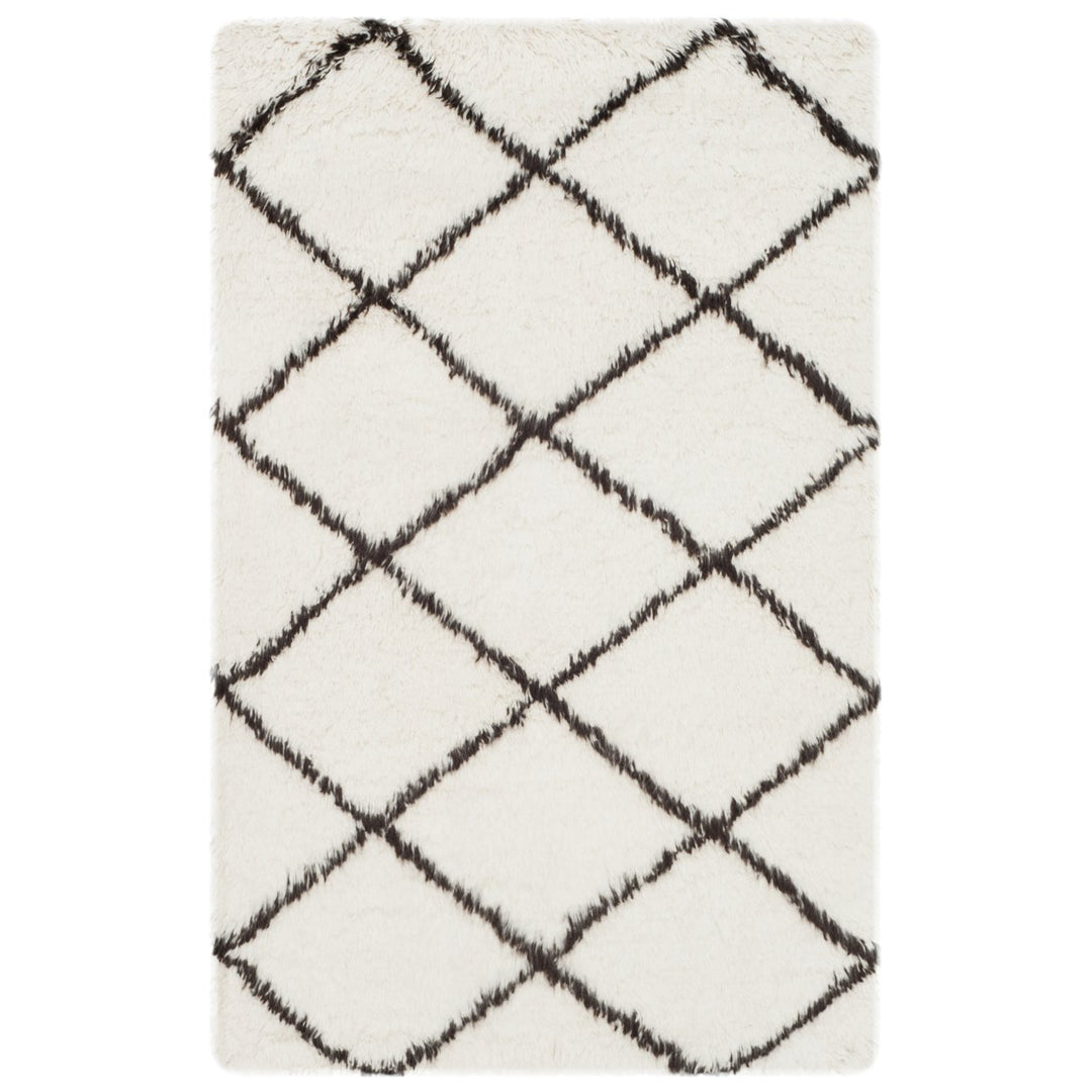 SAFAVIEH Flokati FLK155A Handmade Ivory / Brown Rug Image 2