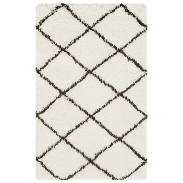 SAFAVIEH Flokati FLK155A Handmade Ivory / Brown Rug Image 1