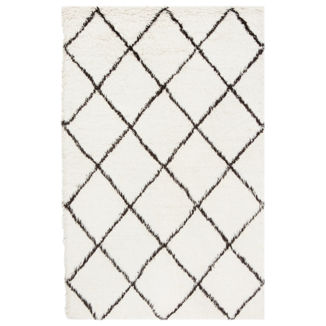 SAFAVIEH Flokati FLK155A Handmade Ivory / Brown Rug Image 4