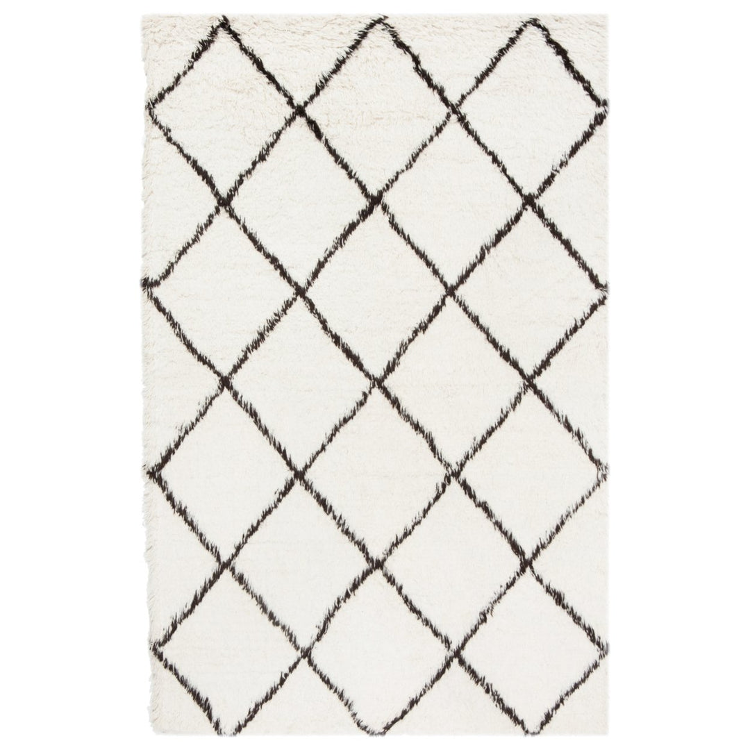 SAFAVIEH Flokati FLK155A Handmade Ivory / Brown Rug Image 1