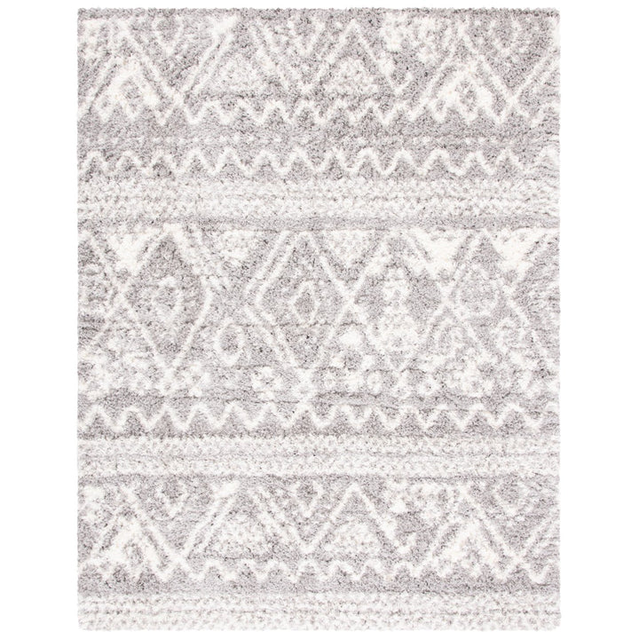 SAFAVIEH Flokati Collection FLK311F Grey / Ivory Rug Image 1