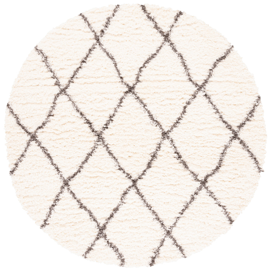 SAFAVIEH Flokati Collection FLK313A Ivory / Dark Grey Rug Image 4