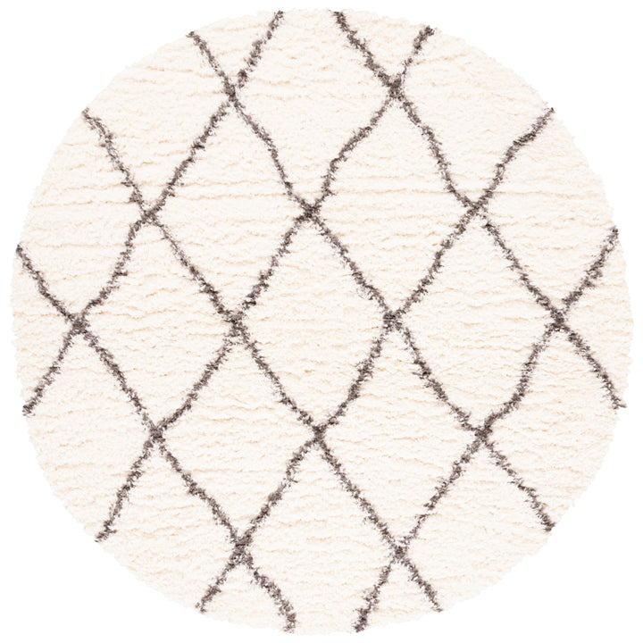 SAFAVIEH Flokati Collection FLK313A Ivory / Dark Grey Rug Image 4