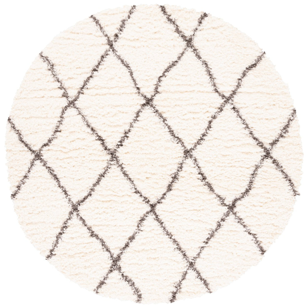 SAFAVIEH Flokati Collection FLK313A Ivory / Dark Grey Rug Image 1