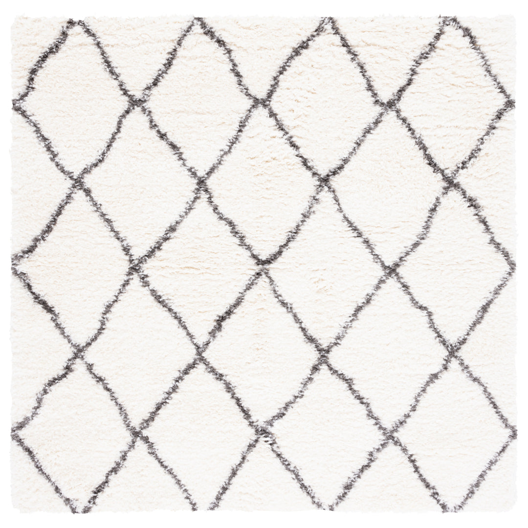 SAFAVIEH Flokati Collection FLK313A Ivory / Dark Grey Rug Image 6