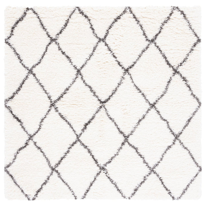 SAFAVIEH Flokati Collection FLK313A Ivory / Dark Grey Rug Image 1