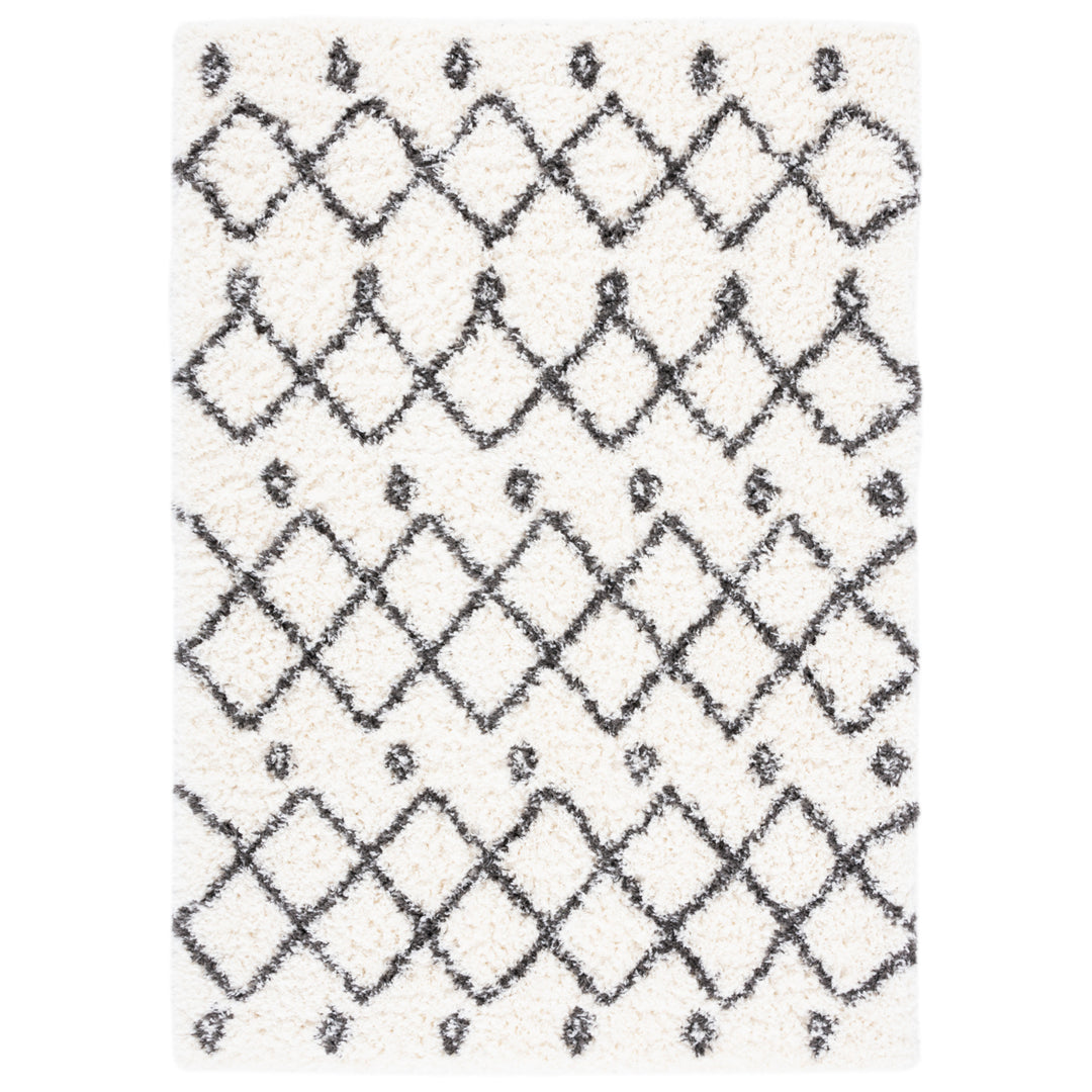 SAFAVIEH Flokati Collection FLK312A Ivory / Dark Grey Rug Image 10