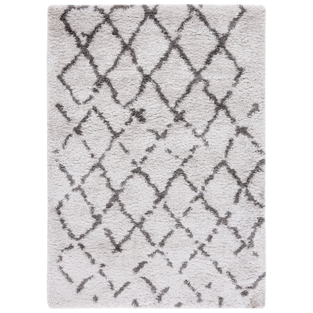 SAFAVIEH Flokati Shag FLK981G Silver / Charcoal Rug Image 1