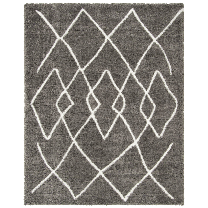 SAFAVIEH Flokati Shag FLK965H Charcoal / Ivory Rug Image 4