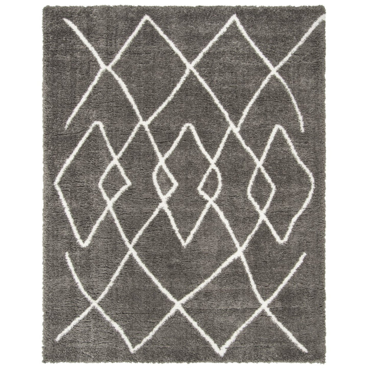 SAFAVIEH Flokati Shag FLK965H Charcoal / Ivory Rug Image 1