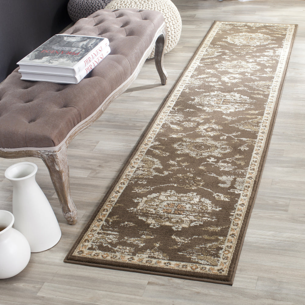 SAFAVIEH Florenteen FLR128-2512 Brown / Ivory Rug Image 2