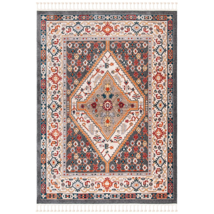 SAFAVIEH Farmhouse FMH812H Charcoal / Ivory Rug Image 1