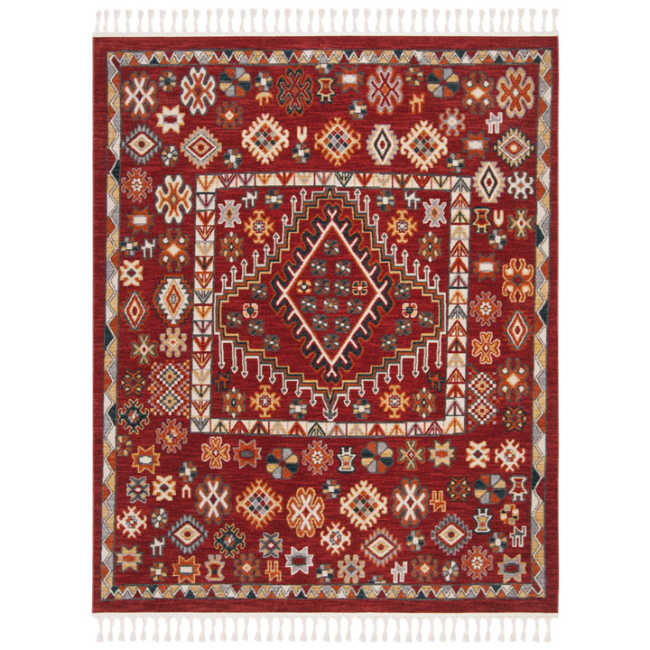 SAFAVIEH Farmhouse FMH814Q Red / Ivory Rug Image 1