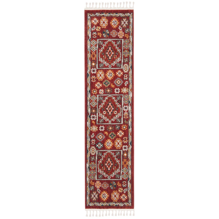 SAFAVIEH Farmhouse FMH814Q Red / Ivory Rug Image 3