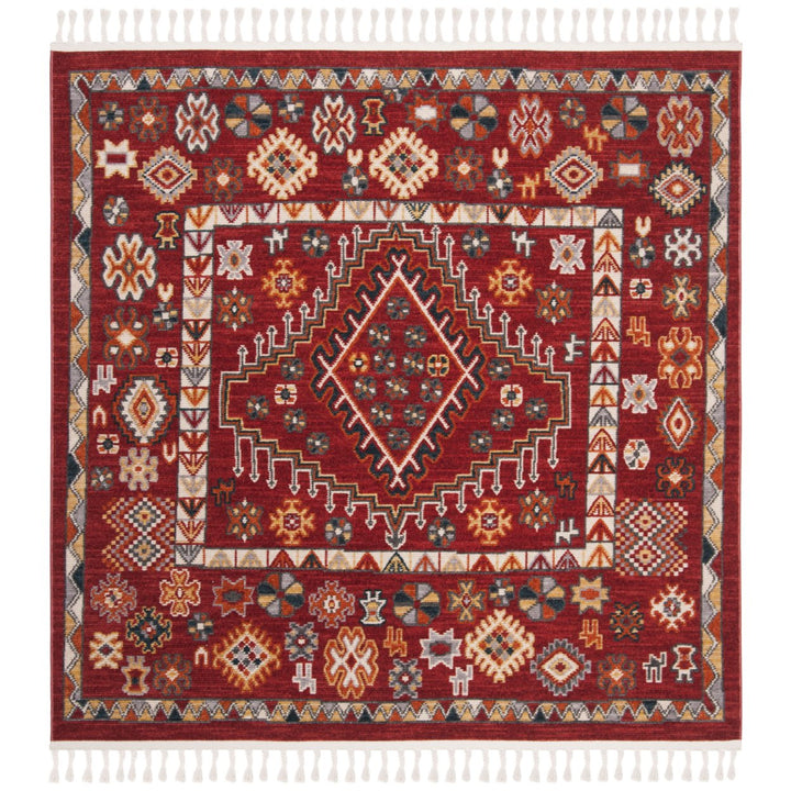 SAFAVIEH Farmhouse FMH814Q Red / Ivory Rug Image 4