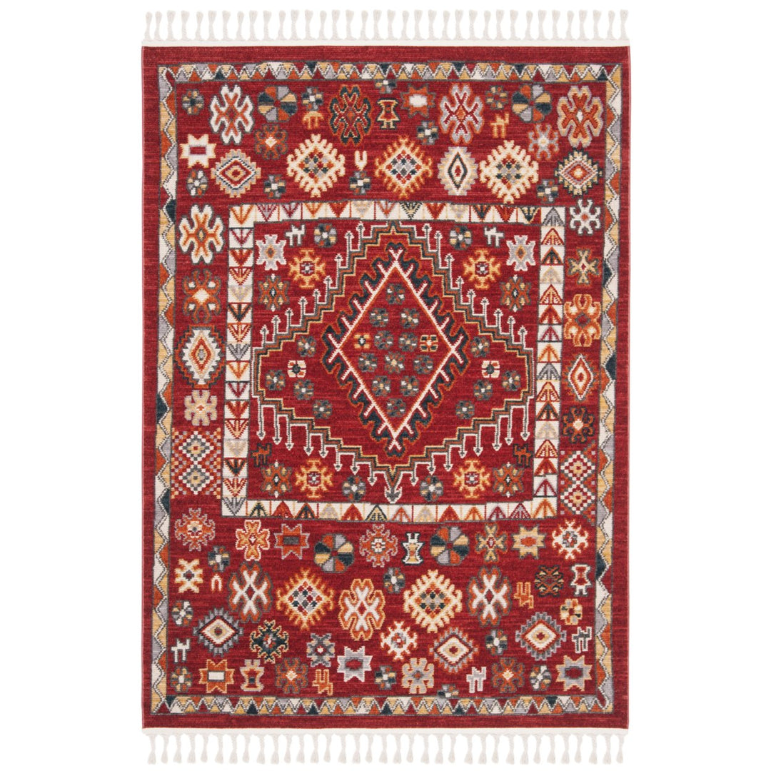 SAFAVIEH Farmhouse FMH814Q Red / Ivory Rug Image 1