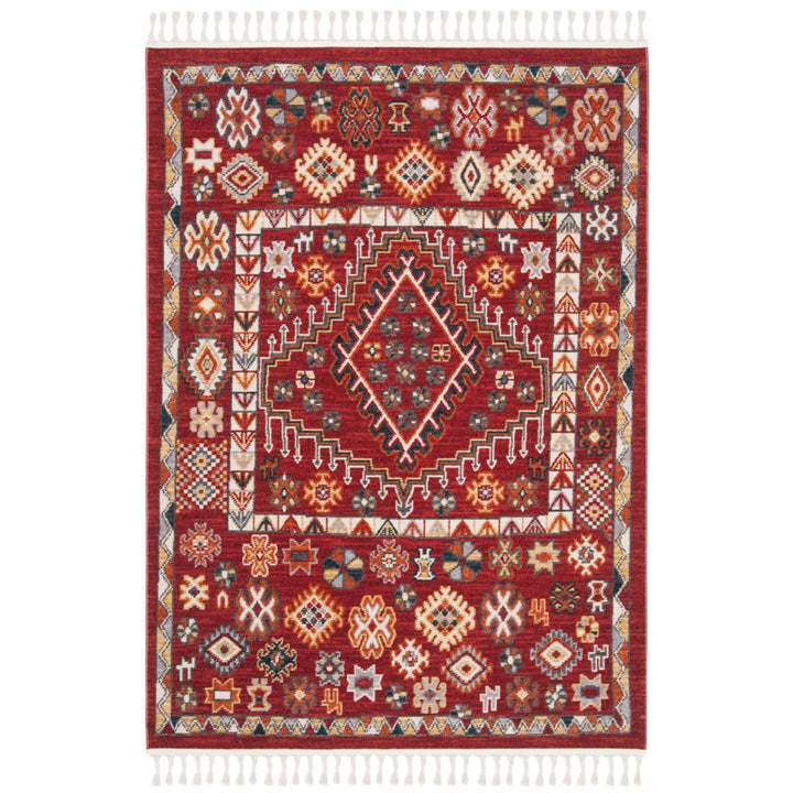 SAFAVIEH Farmhouse FMH814Q Red / Ivory Rug Image 1