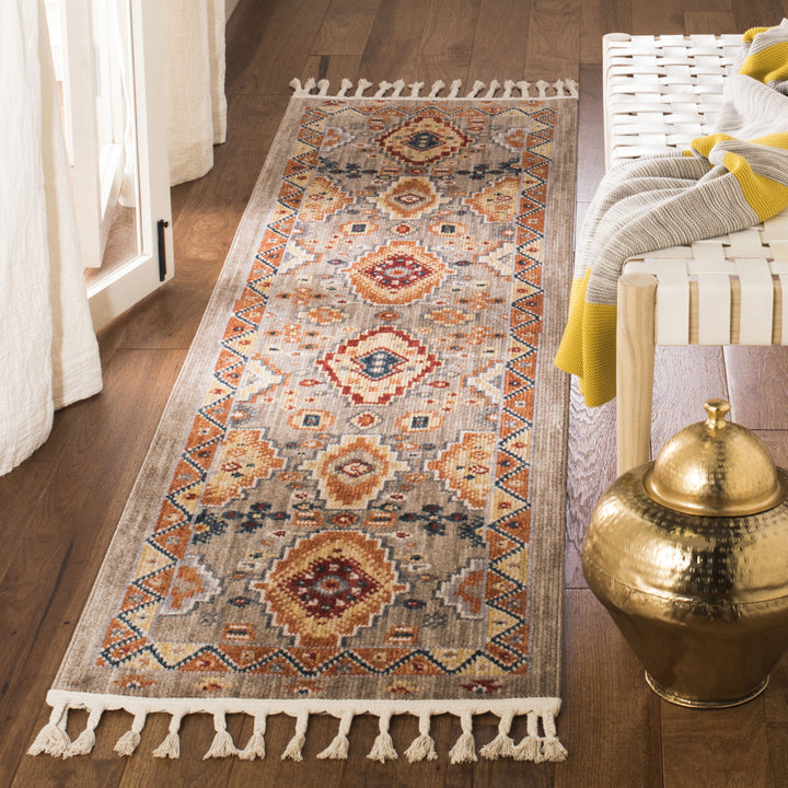 SAFAVIEH Farmhouse FMH848E Taupe / Orange Rug Image 2