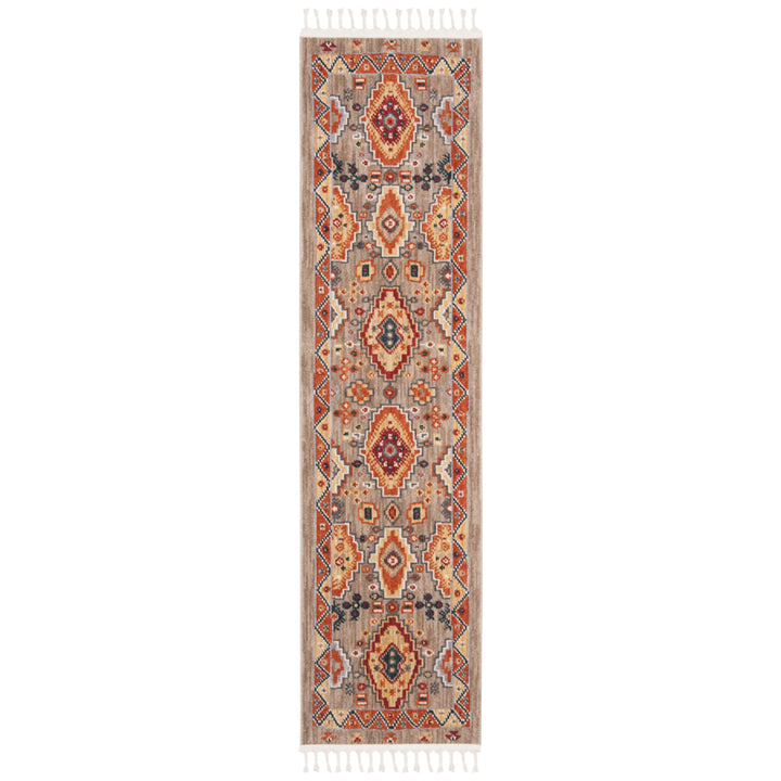 SAFAVIEH Farmhouse FMH848E Taupe / Orange Rug Image 3